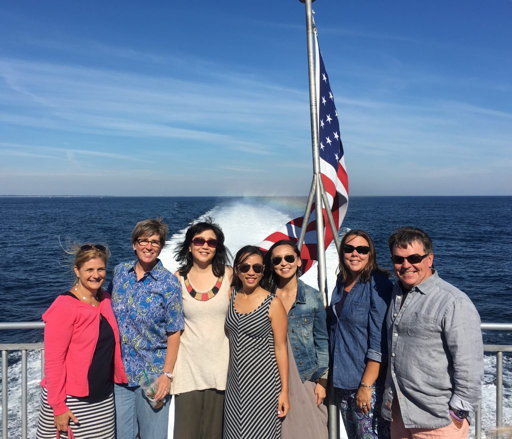 (L to R) Laura Hanger, Kimery Poldrack, Fenglei Zheng, Marilyn Shen, Elizabeth Lo, Carol McCurdy & Jim Joyce