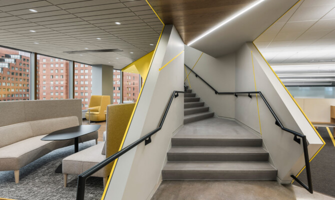 Akami yellow room stairs